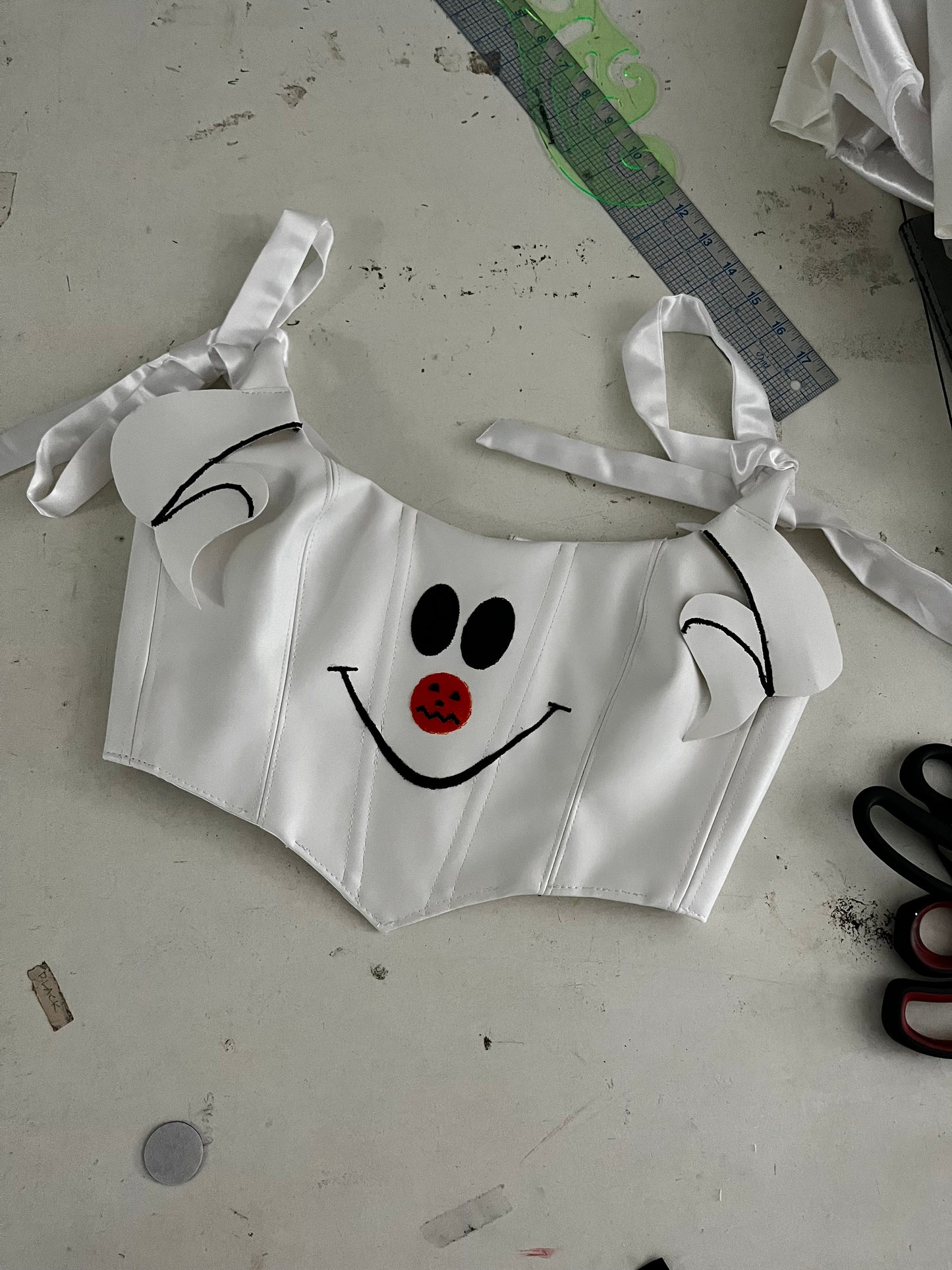 Get Spooktacular Style The Ghost dog Cropped Corset