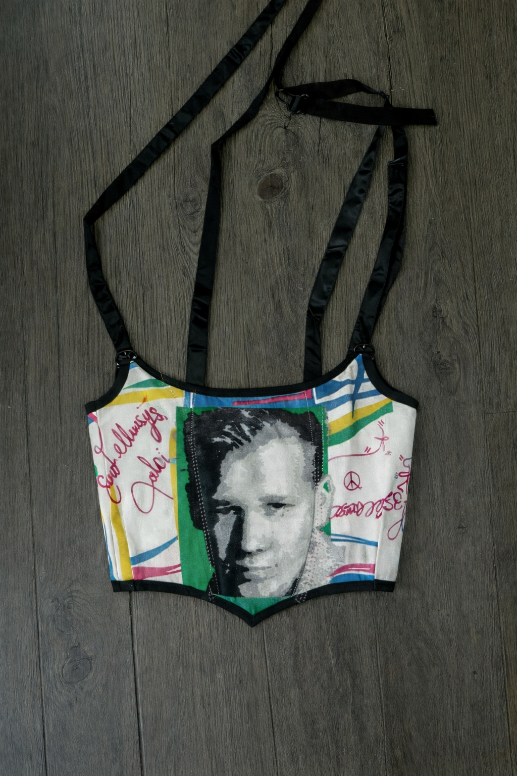 Upcycled Members Only Cropped Corset Top