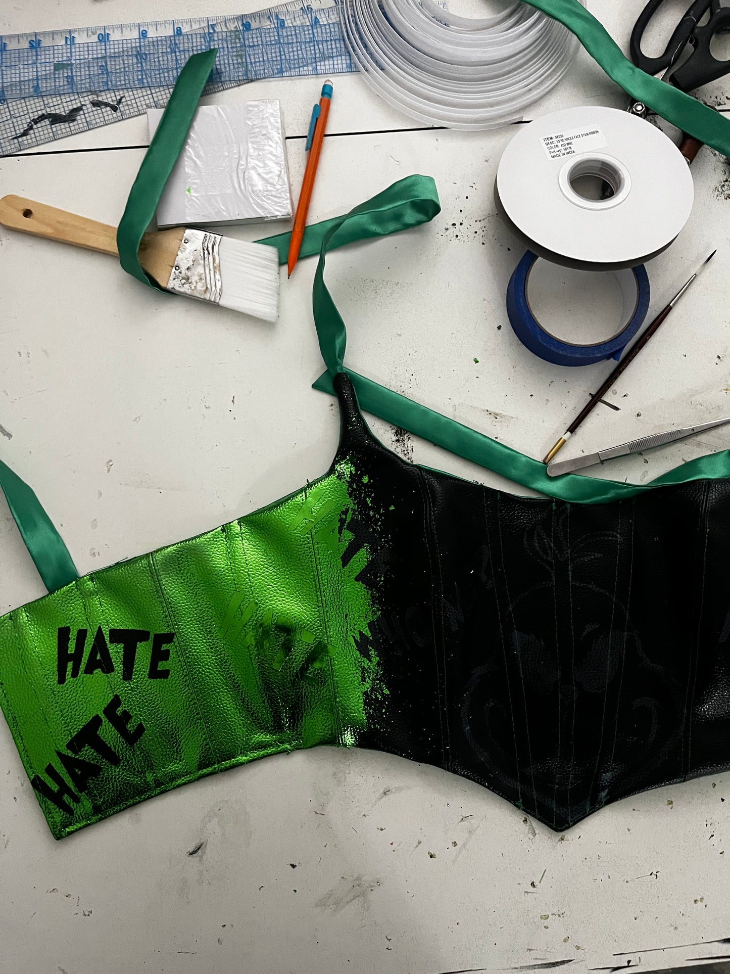 Green G Cropped Corset top