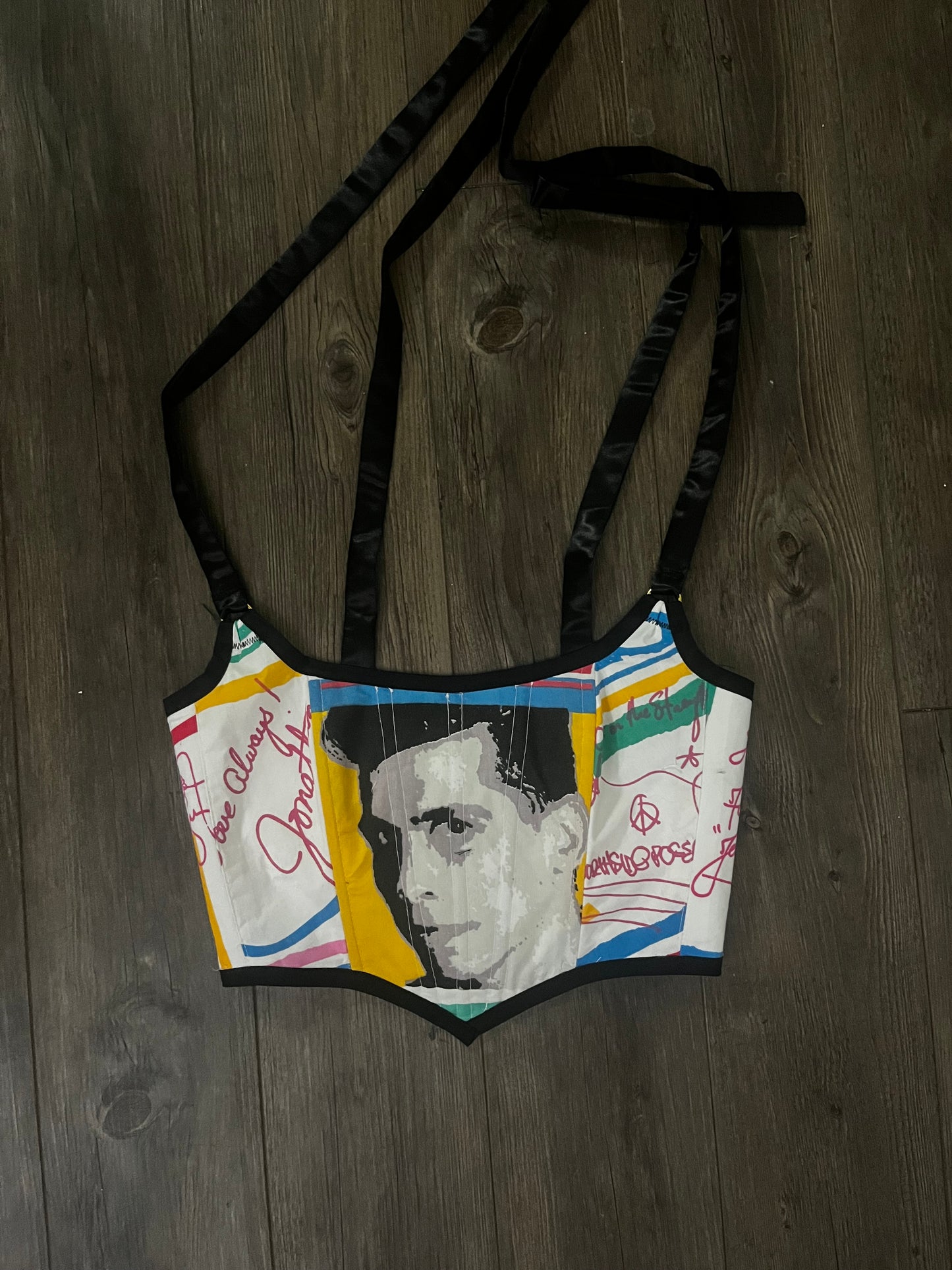 Upcycled Members Only Cropped Corset Top