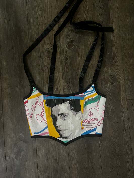 Upcycled Members Only Cropped Corset Top