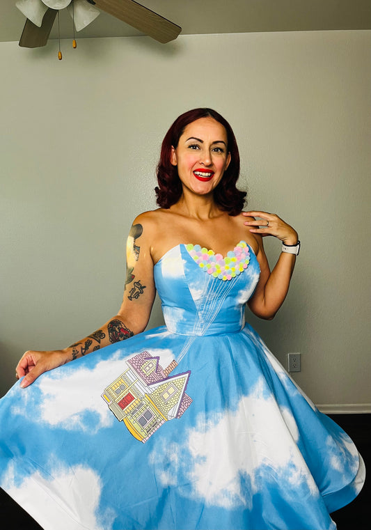 Up in the Clouds bedsheet Dress