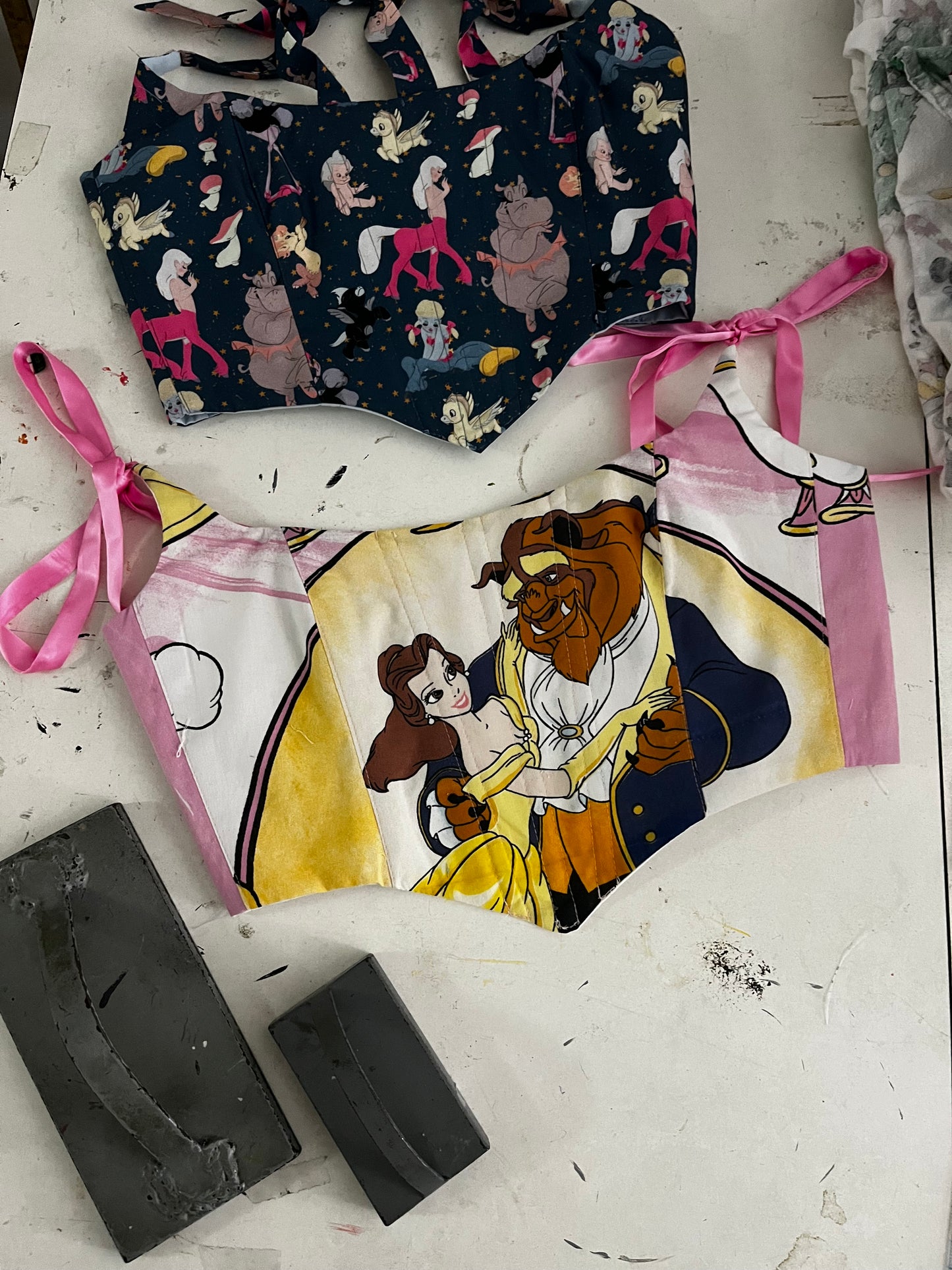 Belle Pink Cropped Corset Top