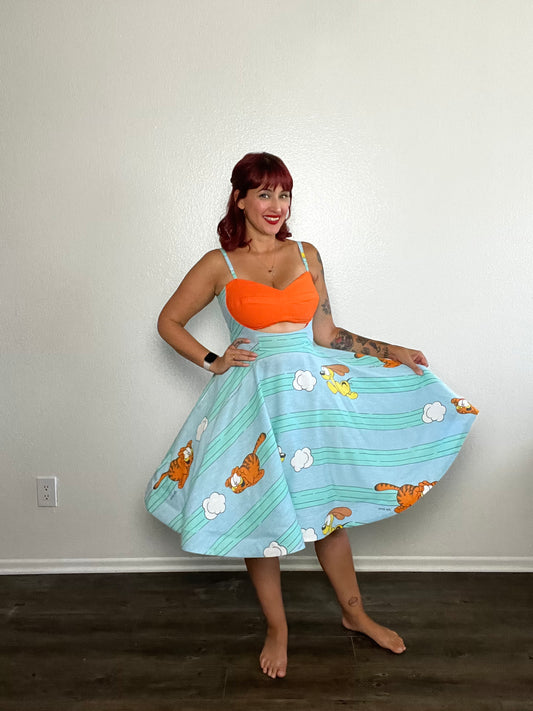 Garfield reworked bedsheet Dress