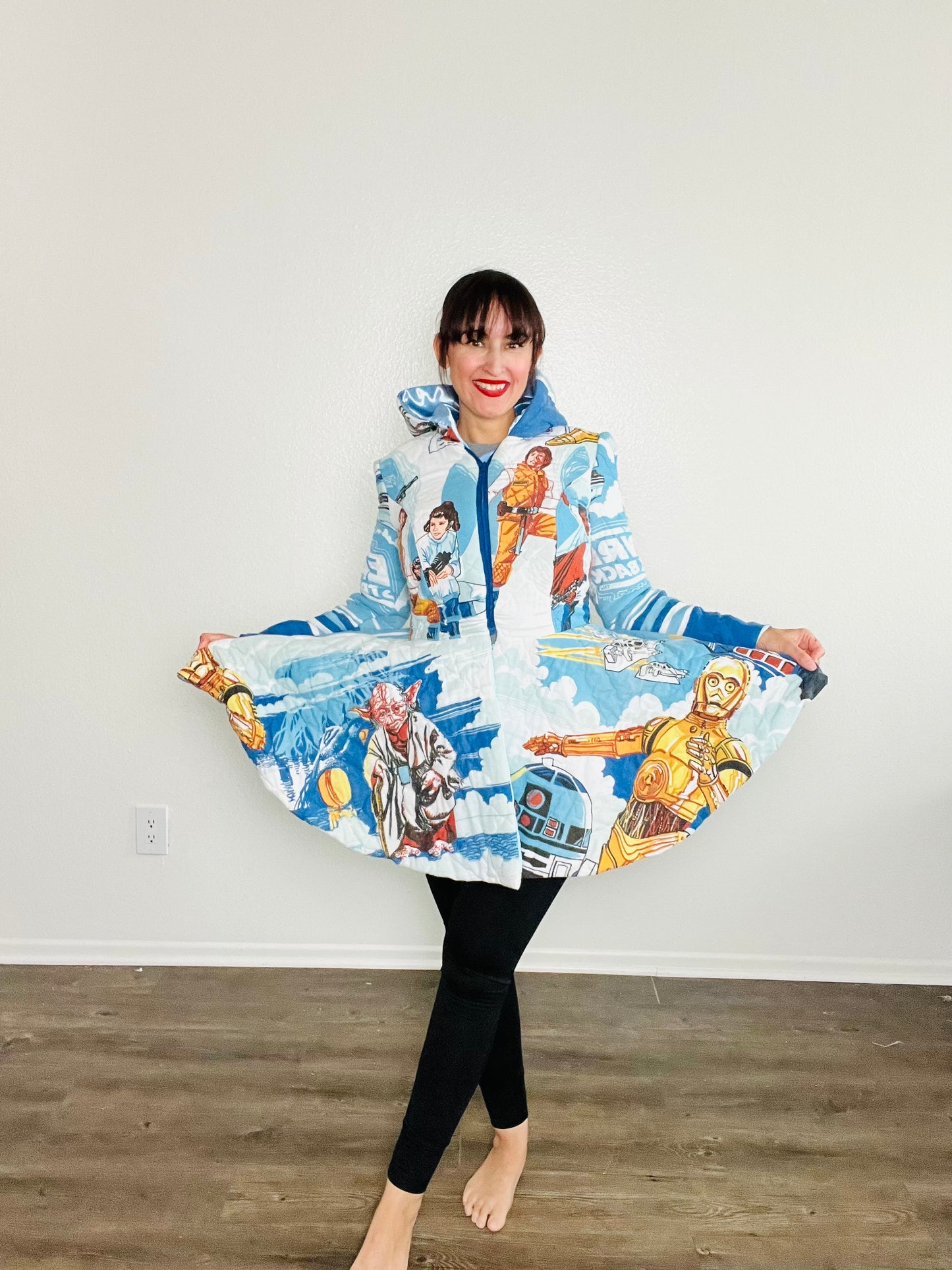 SW upcycled Bedsheet puffer Jacket
