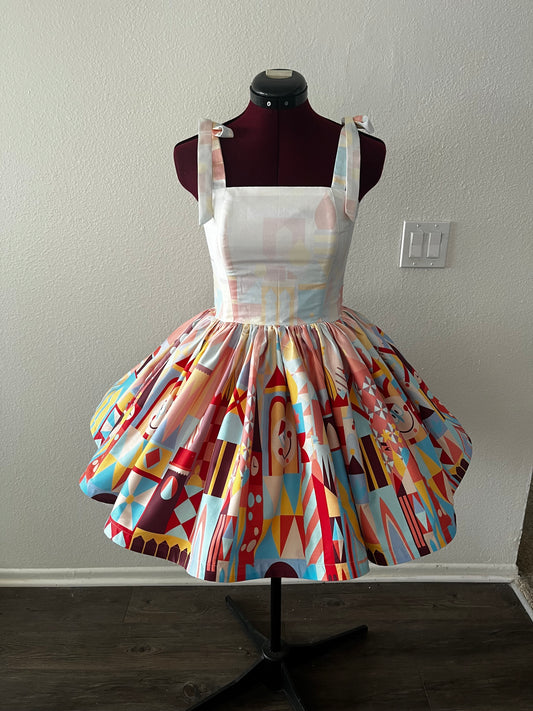 Clock Face Cotton Sateen Mini Dress