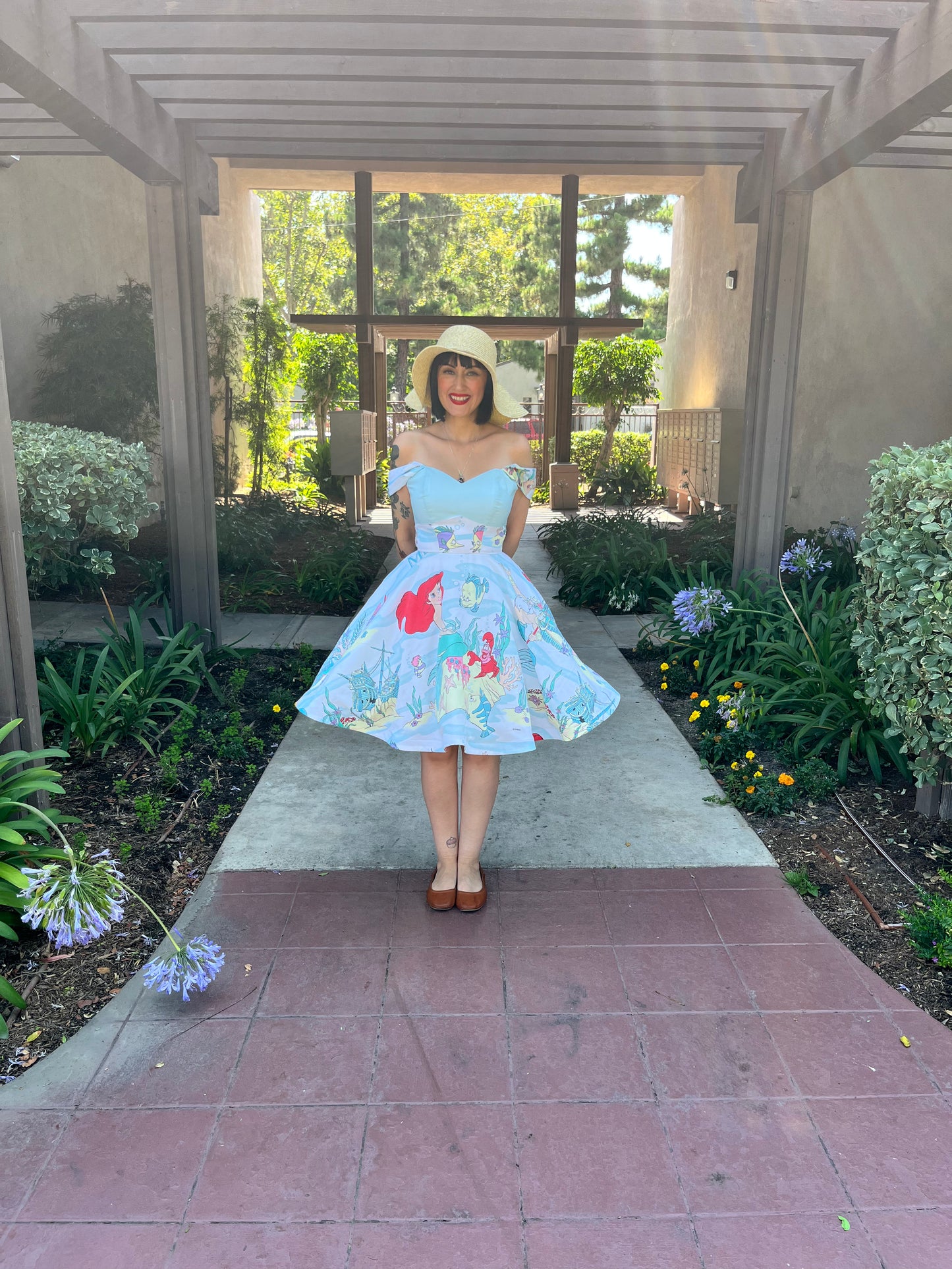 Blue Panel Mermaid Bedsheet  Dress