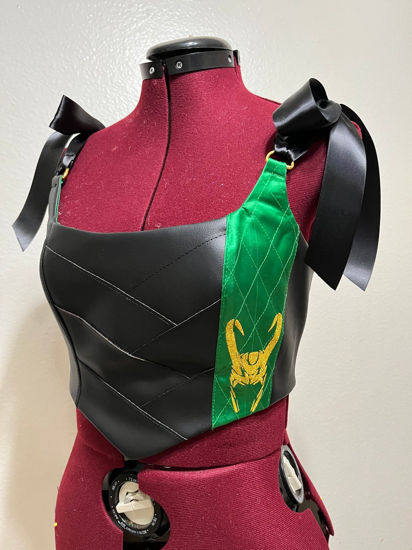 Trickster Vinyl Satin top Corset Crop Top