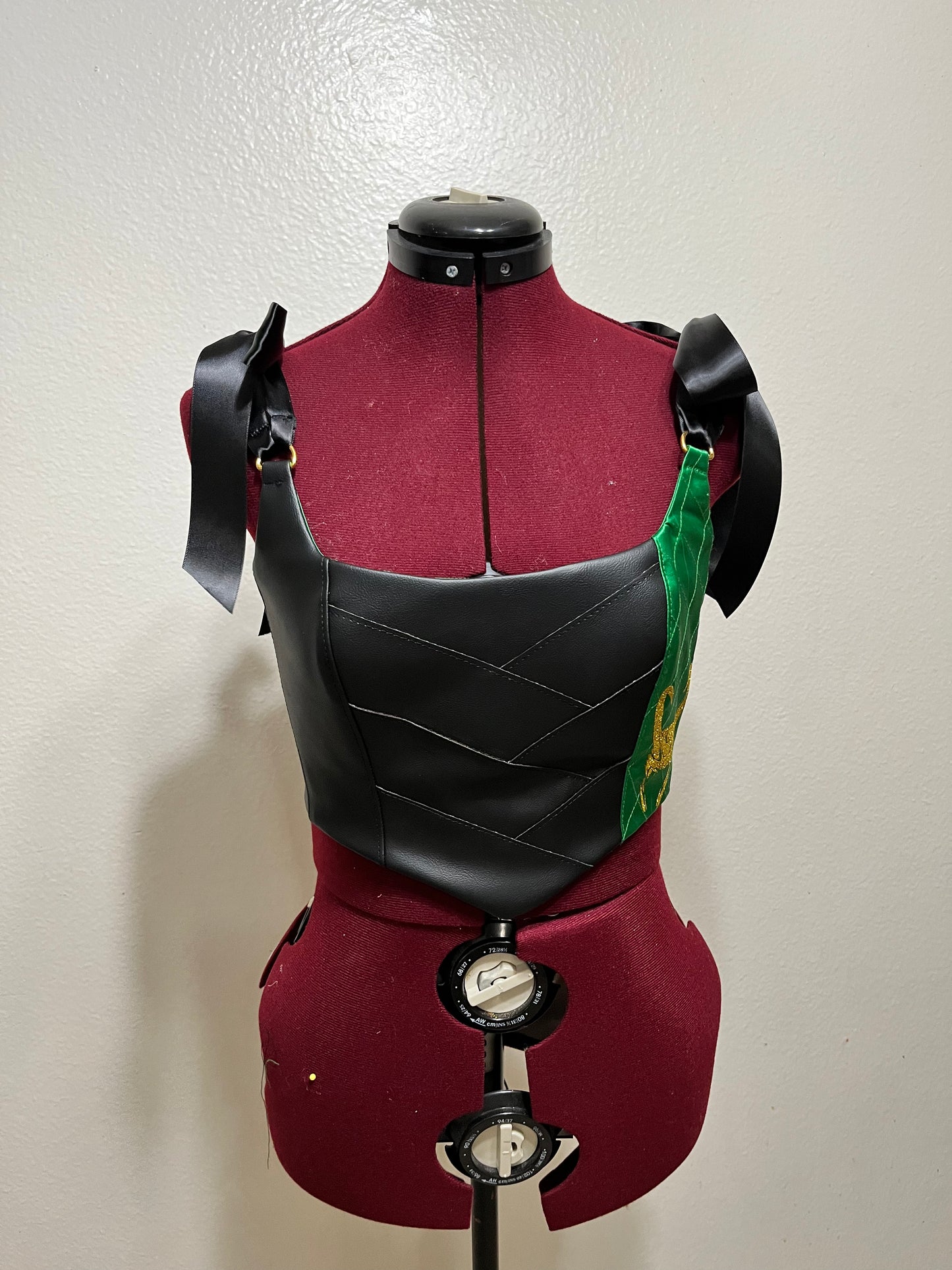 Trickster Vinyl Satin top Corset Crop Top