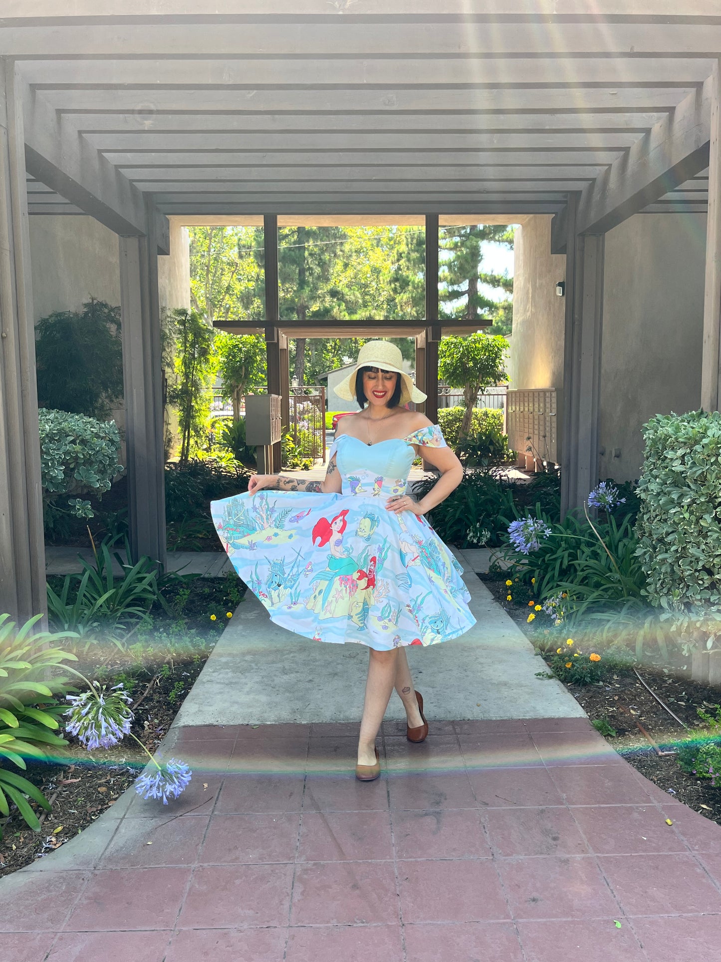 Blue Panel Mermaid Bedsheet  Dress